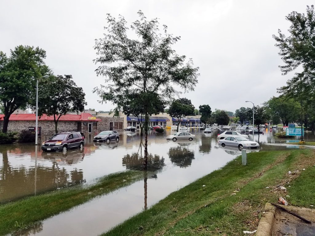 Odana road in Madison, wi. We recently got heavy rain with a lot of flooding, this photo speaks for itself on the damage to the city.
